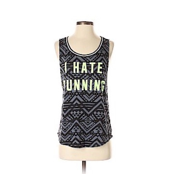 PINK Victoria's Secret Tops - Victoria’s secret Pink I Hate Running Tank Aztec